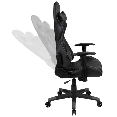 Adjustable Gray Wood Gaming Desk & Chair Set with Cup Holder and Headphone Hook