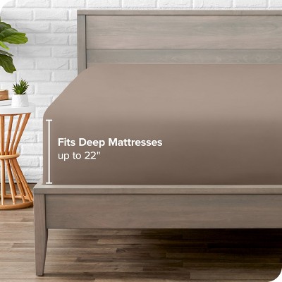 Taupe Queen Extra Deep Pocket Microfiber Fitted Sheet