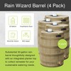 Good Ideas Rain Wizard 50 Gallon Plastic Outdoor Home Rain Barrel Water Storage Collector with Brass Spigot and Flat Back Design, Khaki (4 Pack) - 2 of 4