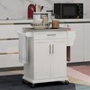 NicBex Mobile Kitchen Island Cart Morden Kitchen Carts on Wheels with Storage, 2 Cabinets Doors and 1 Drawer for Dining Rooms - 3 of 4
