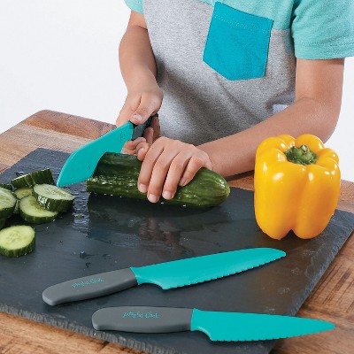 Wqqzjj Kitchen Supplies Christmas Sale Deals 3 Piece Kids Kitchen Baking Knife Set, Safe to Use, Firm Grip, Serrated Edges, Kids Knife, Protects