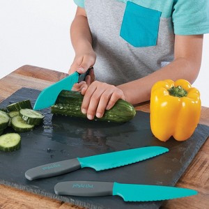 Playful Chef: 3 Safety Knives Set for Kids – Real Cooking Supplies – Safe for Ages 5 & up – Plastic Blades with Serrated Edges - 1 of 3