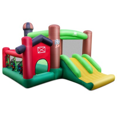 Infans Farm Themed Inflatable Castle Kids Bounce House w/ Double Slides 735  Blower