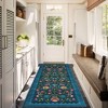 Modern Floral Printed Area Rugs Machine Washable Soft Non Slip Farmhouse Carpet Stain Resistant Low Pile Rug for Kitchen Living Room Laundry Bedroom - 2 of 4