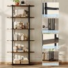 6 Tier Wooden Bookshelf - 71 Inches Industrial Tall Open Bookcase, Metal Frame, Freestanding Wooden Bookshelf, for Bedroom, Living Room, Home Office - 4 of 4