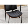Gulches Dining Chairs Set of 2 Mid Century Modern Retro Faux Leather Bentwood Seat Metal Legs Adjustable Foot for Kitchen Dining Room Black - 4 of 4