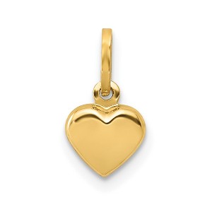 Black Bow Jewelry 14k Yellow Gold Hollow Heart Charm or Pendant, 6mm - 1 of 4