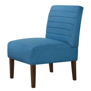 SEVOBAL Accent Chairs Modern Armless Lounge Chair with Horizontal Back Design and Wooden Legs, Blue, 21"*29.13"*34.25" - 1 of 4