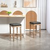 ORRD Tufted 26 inch stools Wooden counter stools set of 2 - 2 of 4