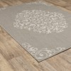 Paloma Floral Center Medallion Patio Rug Gray/Ivory - Captiv8e Designs - 4 of 4