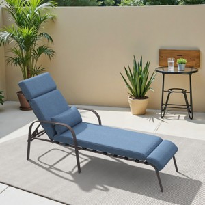 Crestlive Products Patio Chaise Lounge Chair Outdoor with Cushion & Pillow Adjustable 5 Position Pool Recliner - 1 of 4