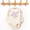 The Juniper Shop Mini Smiley Happy Amongst The Flowers Long Sleeve Bodysuit - NB - Natural - 2 of 4