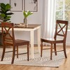 Lyngins Farmhouse Dining Chairs (Set of 2), Acacia Wood Kitchen Chair,  Living Room Chair with X-Shaped Backrest, Armless Chair for Dining Room - 2 of 4
