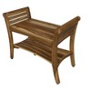 EcoDecors® Symmetry® 29" Teak Wood Shower Bench with Shelf and LiftAide® Arms in EarthyTeak Finish - 4 of 4