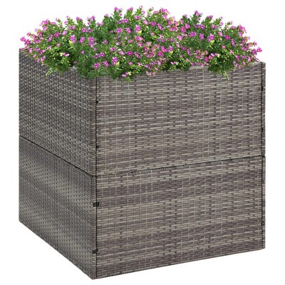 vidaXL Durable Corten Steel Planter - Weather-Resistant Rectangle Raised Bed for Outdoor Planting - 24.4"x11.8"x11.4" - Easy to Assemble Garden Décor