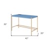 HomeRoots 42" Navy Blue and Gold Writing Desk - 3 of 4