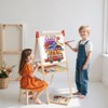 SUGIFT Adjustable Kids Art Easel – 3-in-1 Magnetic Whiteboard, Blackboard & Paper Roll, Foldable Wooden Drawing Board with Storage Tray - 2 of 4