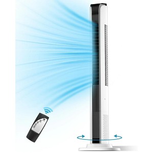SUGIFT Quiet Bladeless Oscillating Tower Fan with 3 Speed,White - 1 of 4