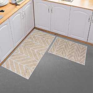 Sussexhome Non Skid Washable Kitchen Runner Rugs Set of 2 - Multipurpose Low Pile Area Rugs for Laundry Room, Entryway, Bathroom - Set of 44 x 24 and 31.5 x 20 Inches Throw Mats - 1 of 4