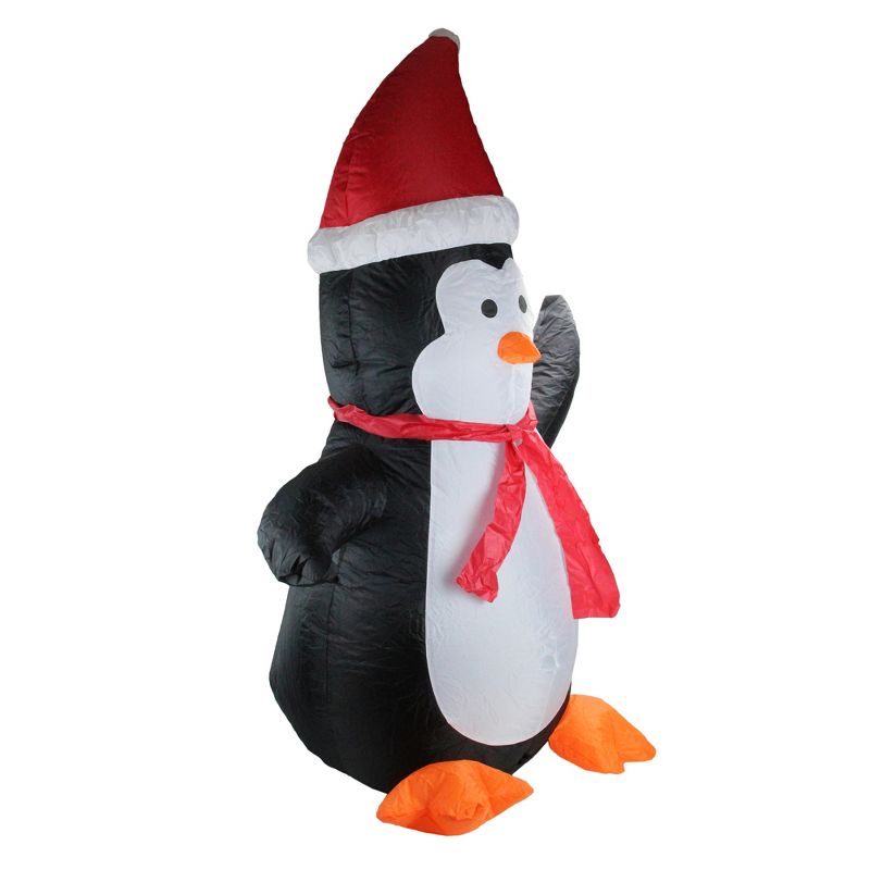 Northlight 4' Black and White Inflatable Festive Penguin Christmas Yard Decor, 4 of 5