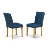 HomeStock 7Pc Oval 42/60" Dinette Table With 18 In Butterfly Leaf And 6 Parson Chair With Oak Leg And Pu Leather Color Oasis - 3 of 3