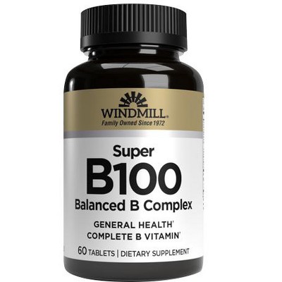 Windmill Super B-100 Balance B Complex Tablets - 60 Ct