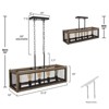 LNC Lucia 5-Light 31.5" Farmhouse Rectangle Oversized Chandelier, Matte Black and Brown Wood Grain - 3 of 4