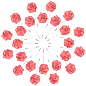 Unique Bargains Ribbon Alloy Multipurpose Use Durable Flower Lapel Pin 3.5 x 1.38 Inch  24 Pcs - 1 of 4