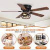 Parrot Uncle 48 Inch Black Flush Mount Ceiling Fan with Light and Remote Control Reversible Fan Blade - 2 of 4