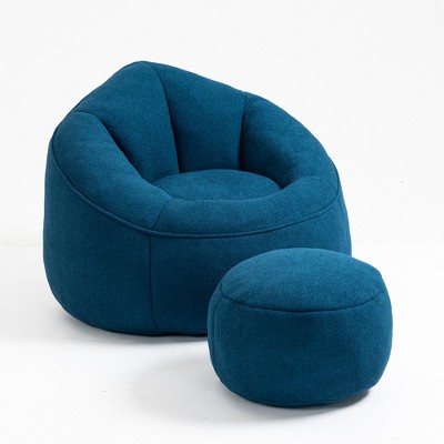 VYNXARIA Bedding Bean Bag Sofa Chair High Pressure Foam Bean Bag Chair Adult Material with Padded Foam Padding Compressed Bean Bag With Footrest