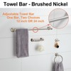 Itopfox Bathroom Accessory Set, Brushed Nickel Adjustable Towel Bar 4-Piece Wall Mounted Hardware Set for Towels and Robes - 2 of 4