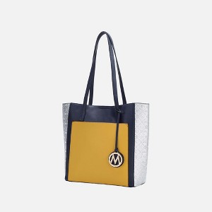 MKF Collection Leah Vegan Leather color-block Women’s Tote Bag by Mia K - 1 of 4