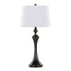 LumiSource Set of 2 Flint 30" Contemporary Table Lamps Oil Rubbed Bronze with White Linen Shade and Built-in USB Port from Grandview Gallery - 2 of 4