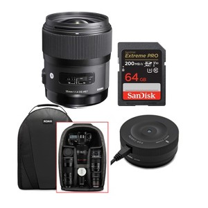 Sigma 35mm f/1.4 DG HSM ART Lens for Canon EF with USB dock and 64GB SDXC Card - 1 of 4