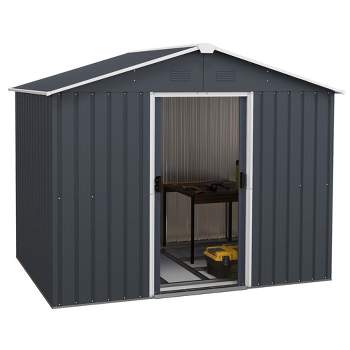 Costway 5.7 FT x 7.5 FT Outside Storage Shed Double Door Outdoor Tool House withAir Window