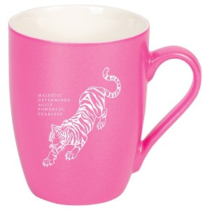 Elanze Designs 10 Ounce Ceramic Decorative Laser Engraved Giftable Novelty Tea Coffee Cup Mug Princess Pink Tiger Majestic Determined Agile Powerful - 1 of 4