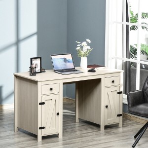 NicBex L-Shaped Computer Desk 180°Rotating Corner Desk with Storage Shelves, Drawer and Cabinet for Living Room, Study - 1 of 4