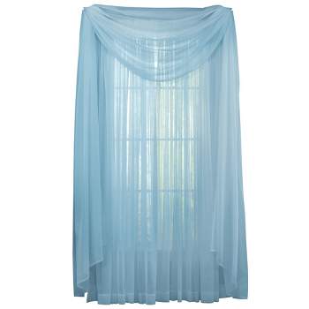 Collections Etc Decorative Sheer Fabric Rod Pocket Top Window Curtain Panel, Single Panel,