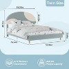 TackView Bed Frame with Round Boucle Headboard, Upholstered Arch-Shaped Design, No Box Spring Required, Easy Assembly - 2 of 4