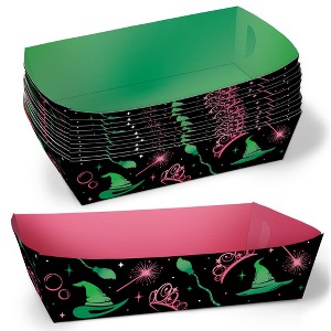 Big Dot of Happiness Witch Party Paper Food Trays, Disposable Food Boats Double-Sided Meal Holders for Nachos, Hot Dogs, French Fries - 12 Ct - 1 of 4