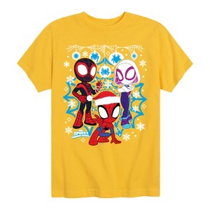 Boys' - Marvel - Spidey And Friends Snow -Youth Short Sleeve Graphic T-Shirt Short Sleeve Graphic T-Shirt - 1 of 4