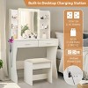 INFURNIC Vanity Tables Modern Makeup Desk with Large Storage and Hair Dryer Rack for Bedroom, White, 33.5"*15.75"*53.94" - 4 of 4