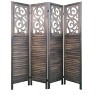Dovelina 6FT Room Dividers, Wood Room Divider Partition Room Wooden Carved Folding Privacy Screens Foldable Panel Wall Divider for Office Restaurant - 2 of 4