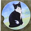 E & S Imports 2.5 Inch Sitting Black Cat Car Coaster Super Absorbent Coasters - 3 of 3