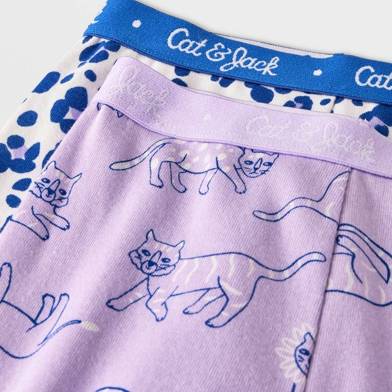 Toddler Girls&#39; 4pc Cat &#38; Leopard Printed Pajama Set - Cat &#38; Jack&#8482; Purple, 4 of 5