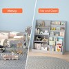 SeaCamel Kids 3-Tier Bookcase with 3 Collapsible Fabric Drawers - White/Gray Toy & Book Storage Organizer - 4 of 4