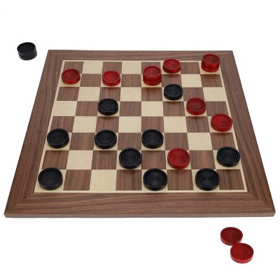 WE Games Old School Red and Black Wooden Checkers Set -11.75 in.