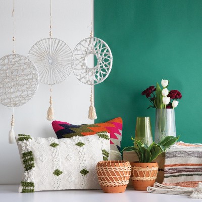 Multicolor Hand Woven Cotton Throw Blanket with Tassels