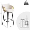 GDFStudio Elva Modern 360° Swivel Velvet Upholstered Bar Chairs with Curved Backrest (Set of 2) - 3 of 4