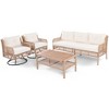 BENCMATE Patio Accent Chairs, Outdoor Chair with Cushion, Weatherproof Woven Wicker for Garden Balcony Poolside, Beige, 72.1"*27.8"*31.1" - 3 of 4